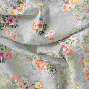 Colico Blue Rose With Purple Digital Printed Fabric